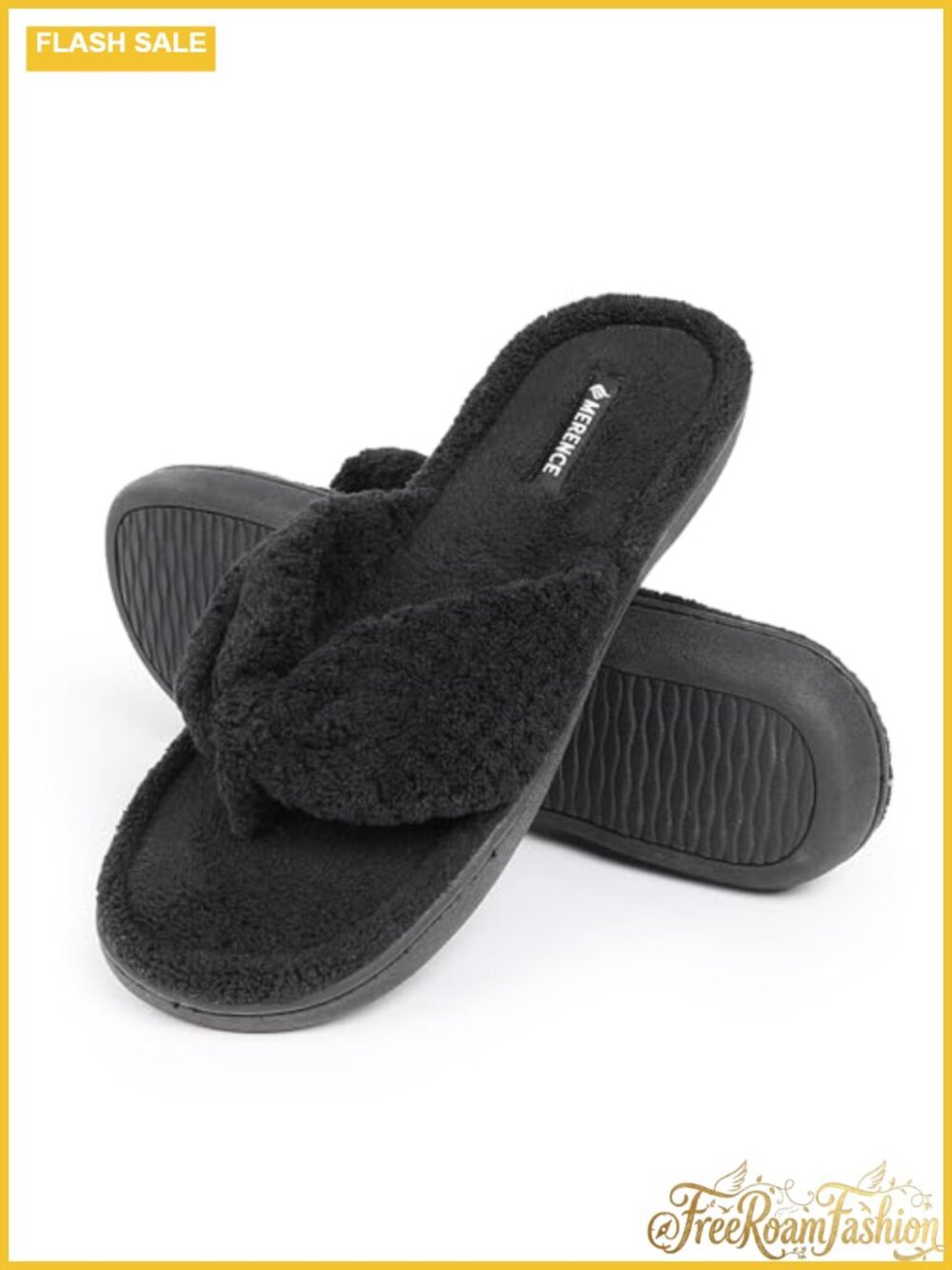 CIOR Memory Foam Spa Thong Slippers Plush Coral Velvet Lining Clog House Shoes